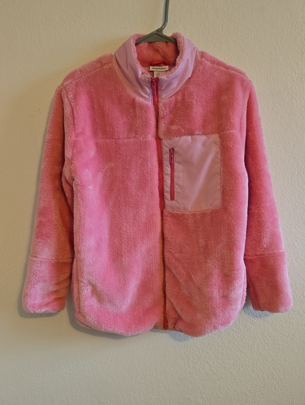 Tommy Bahama Pink Plush Kids Jacket with Chest Pocket - XL (14)